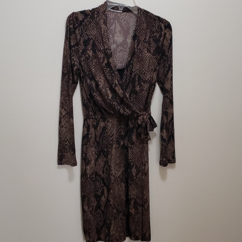 Tahari snake print wrap dress